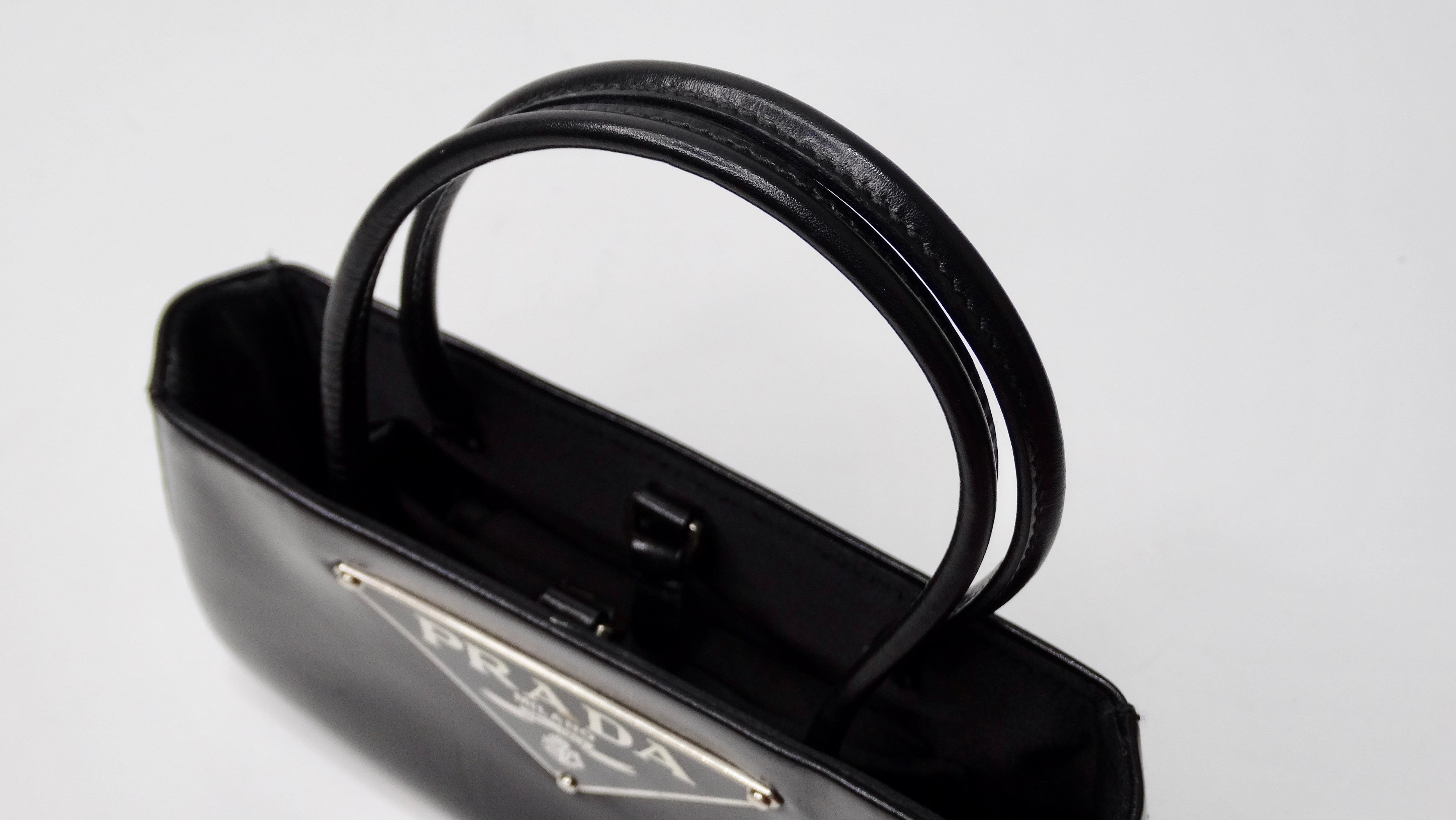Women's or Men's Prada 1990s Mini Black Leather Handbag