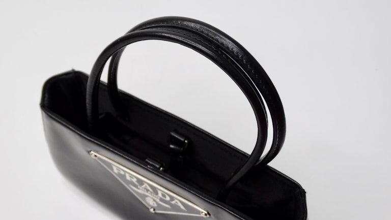 バッグ 1990s PRADA L HANDLE LEATHER BAG Prada 1990s Mini Black Leather Handbag at 1stDibs | prada box for