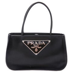 Retro Prada 1990s Mini Black Leather Handbag