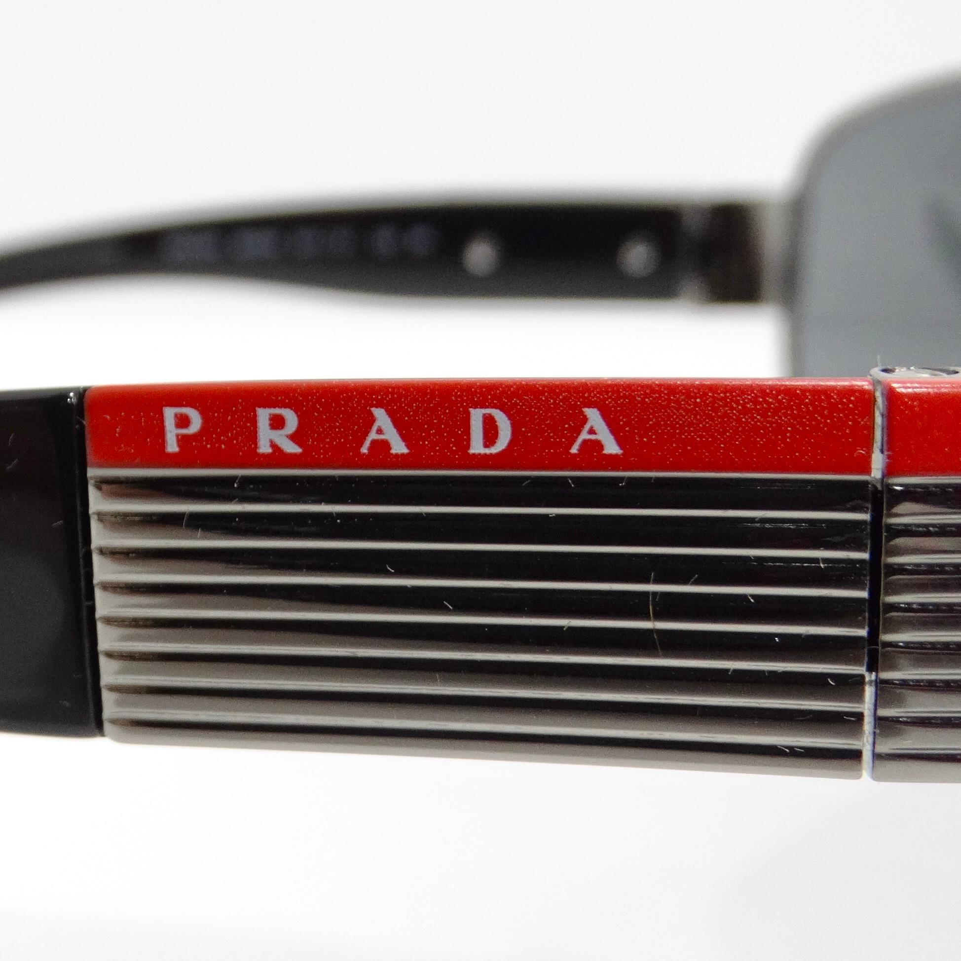 Women's or Men's Prada 1990s Silver Tone Aviator Sunglasses For Sale