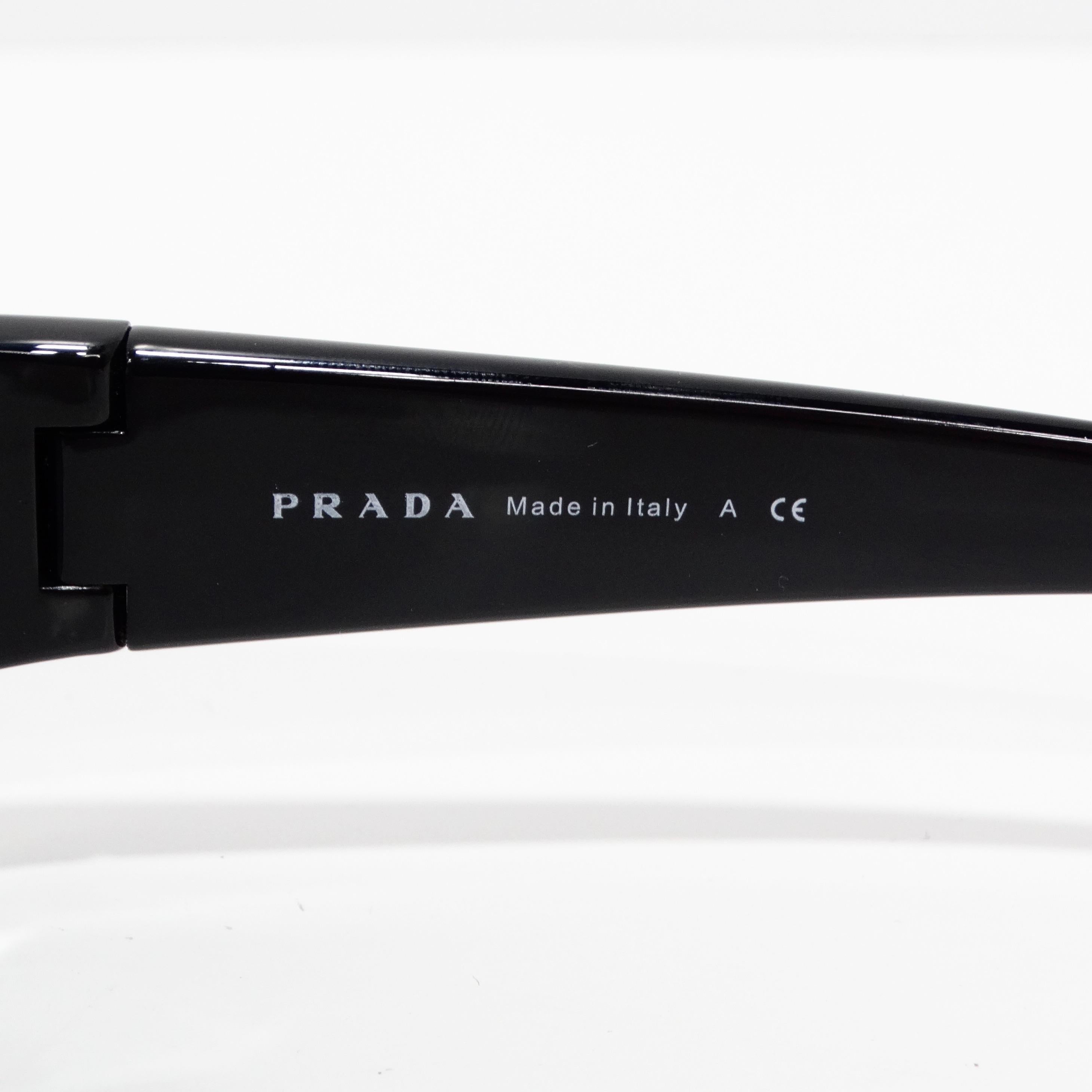 Prada 1990s Silver Tone Shield Sunglasses For Sale 3