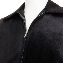 PRADA 1990s Vintage horsehair leather pocketed zip up boxy minimal jacket IT48 M