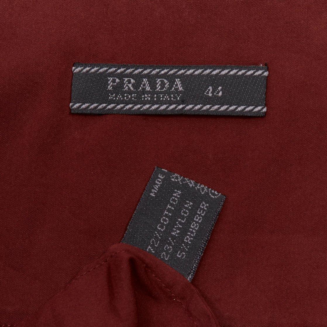 PRADA 1997 Vintage red double flap pocket button front dress shirt IT44 L For Sale 5