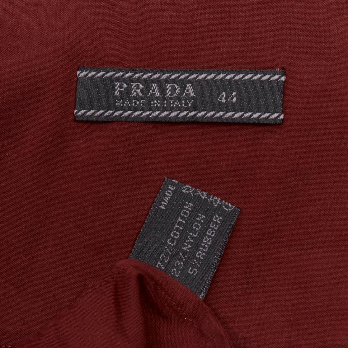 PRADA 1997 Vintage red double flap pocket button front dress shirt IT44 L For Sale 6