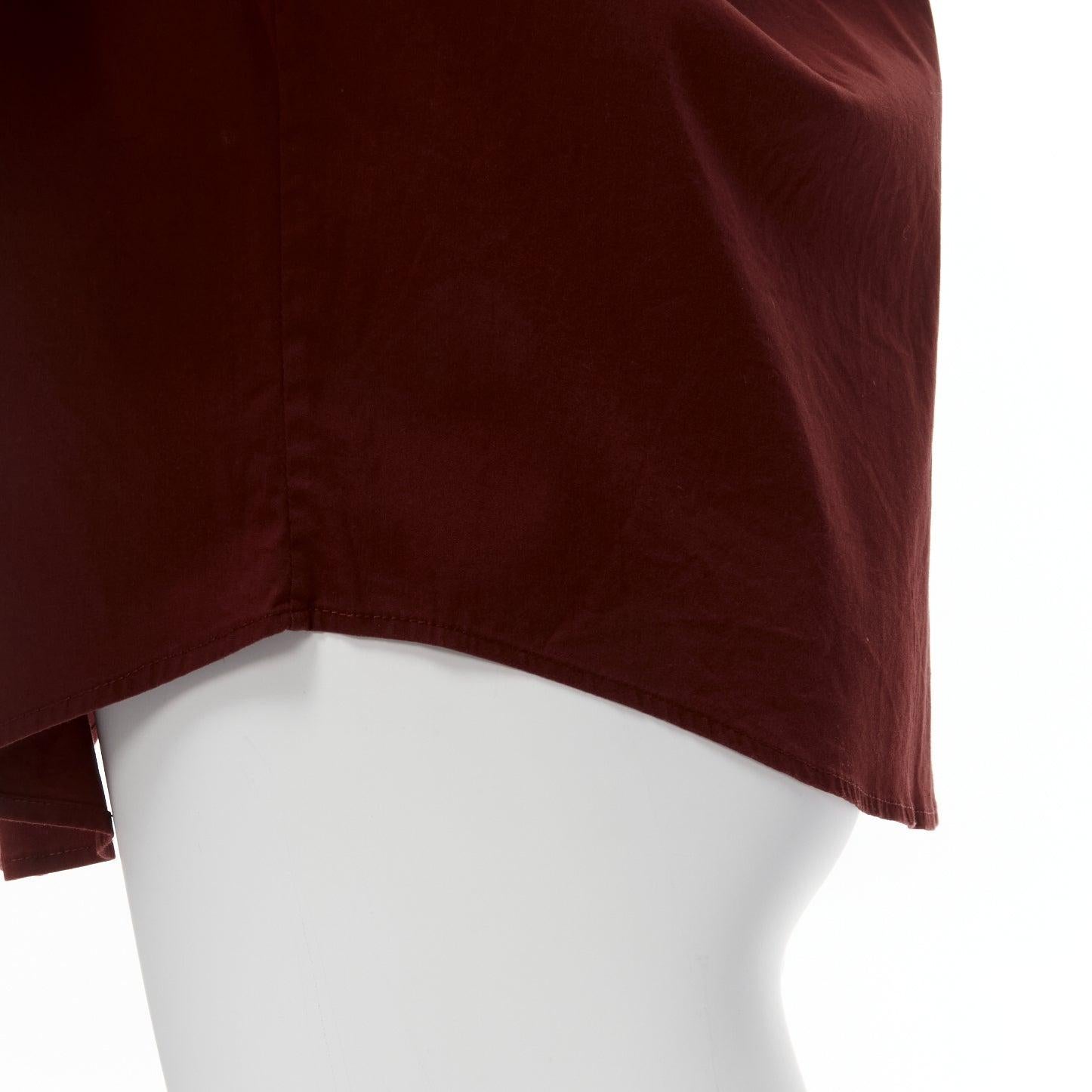 PRADA 1997 Vintage red double flap pocket button front dress shirt IT44 L For Sale 4