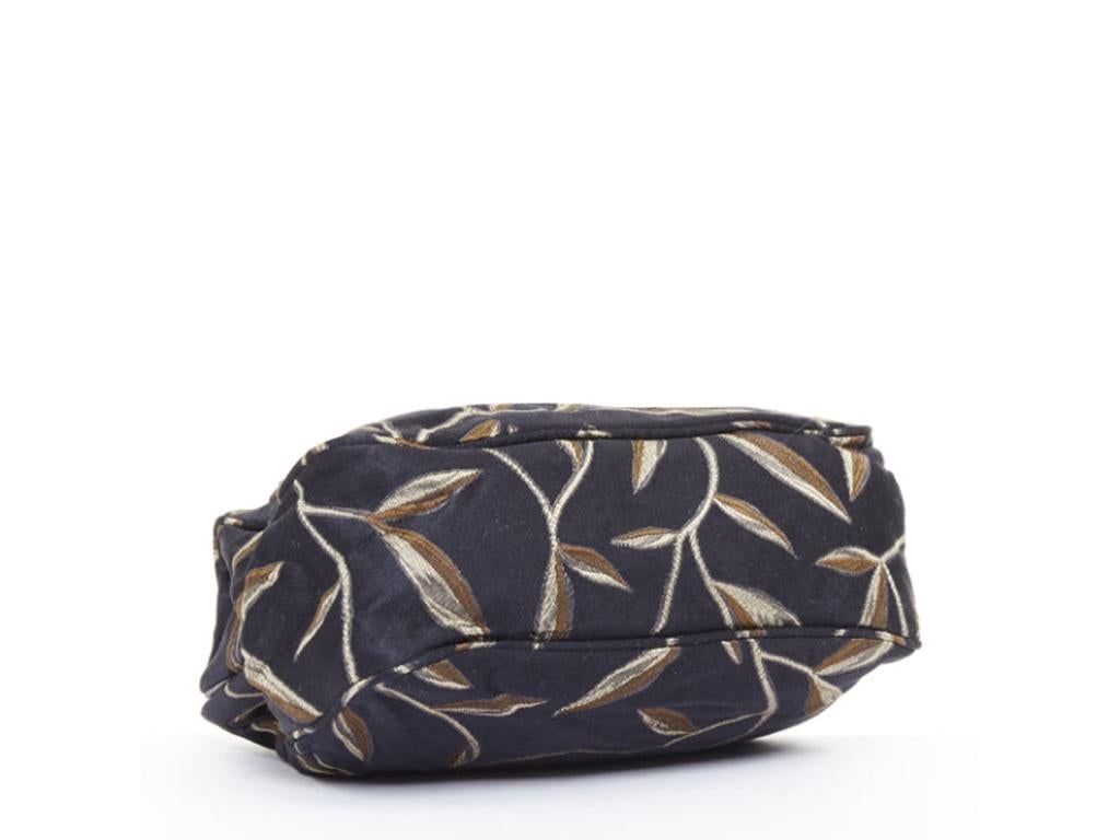 PRADA 1997 Vintage Runway Raso Calla Lily black chinoiserie pouch clutch bag For Sale 1