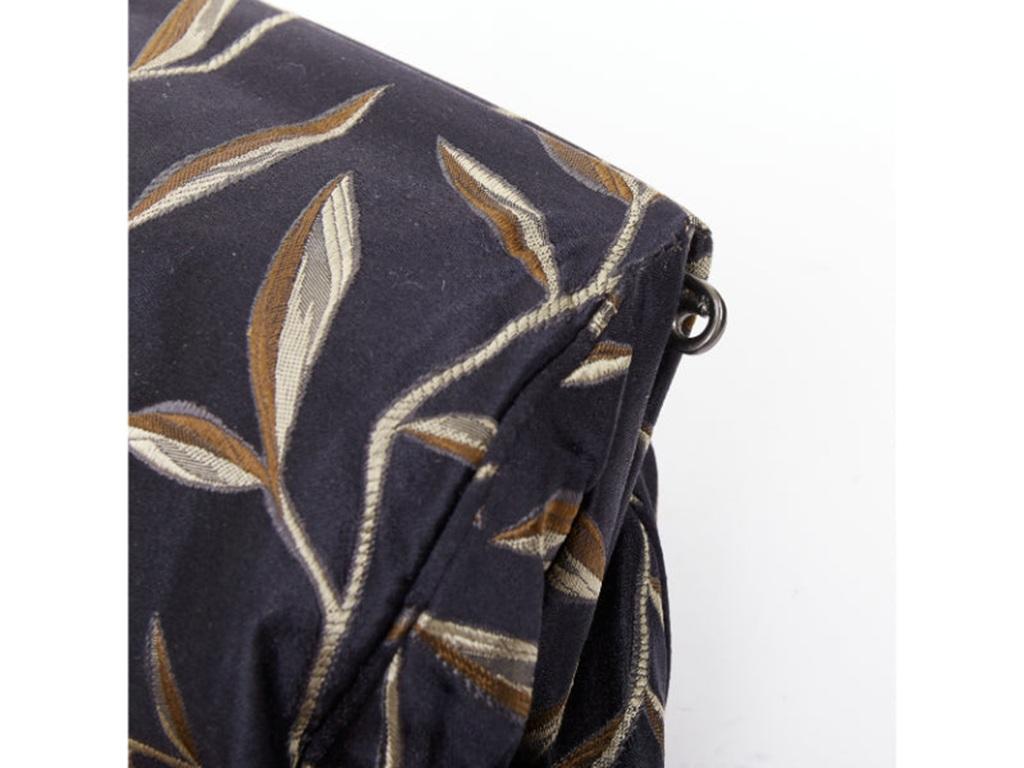 PRADA 1997 Vintage Runway Raso Calla Lily black chinoiserie pouch clutch bag For Sale 2