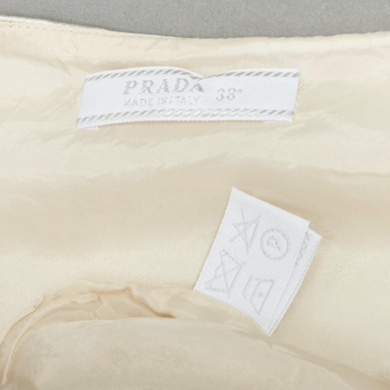 PRADA 1998 Runway cream linen silk armour patchwork crop top IT38 XS 3
