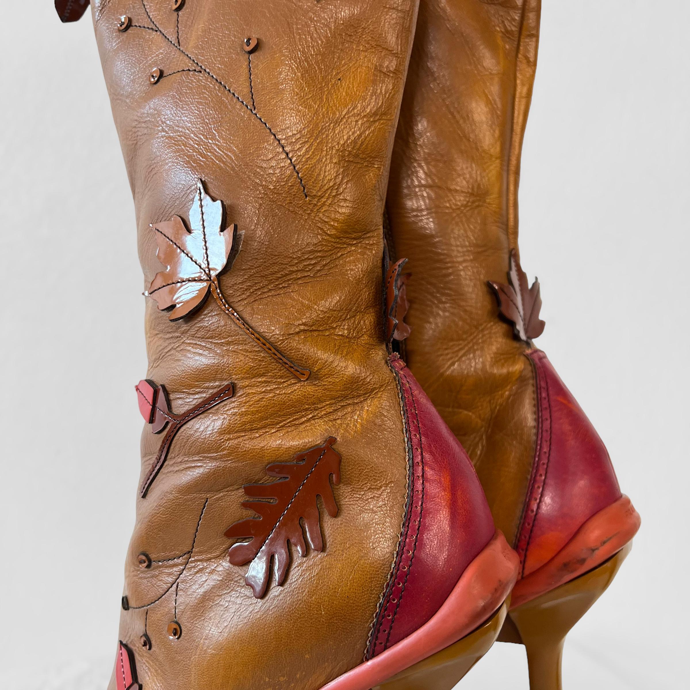 Prada 1999 leaf heeled boots (39) 5