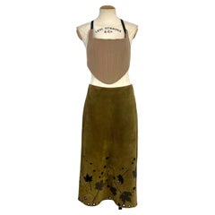 Retro Prada 1999 runway corset and leaf skirt ensemble