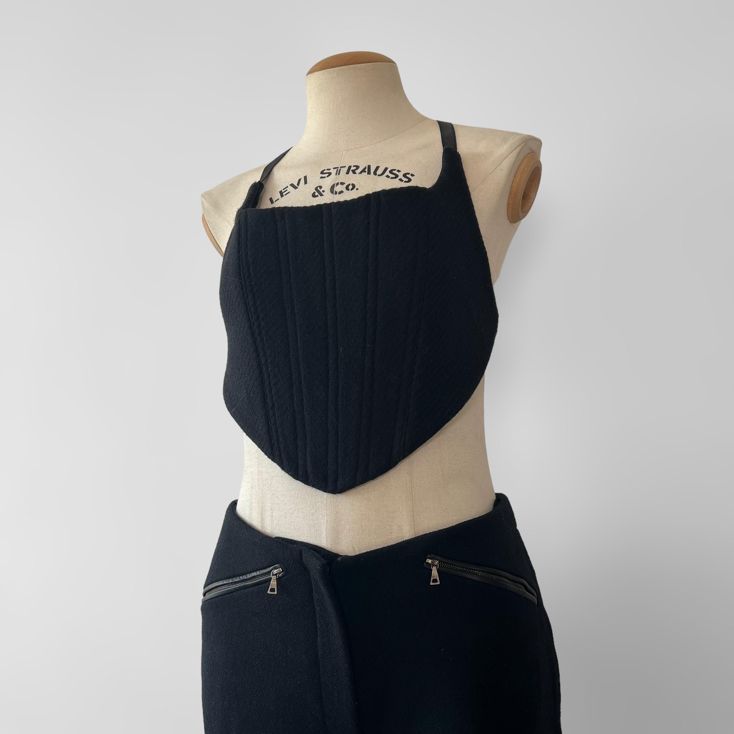 Prada 1999 wool pants + corset set 3
