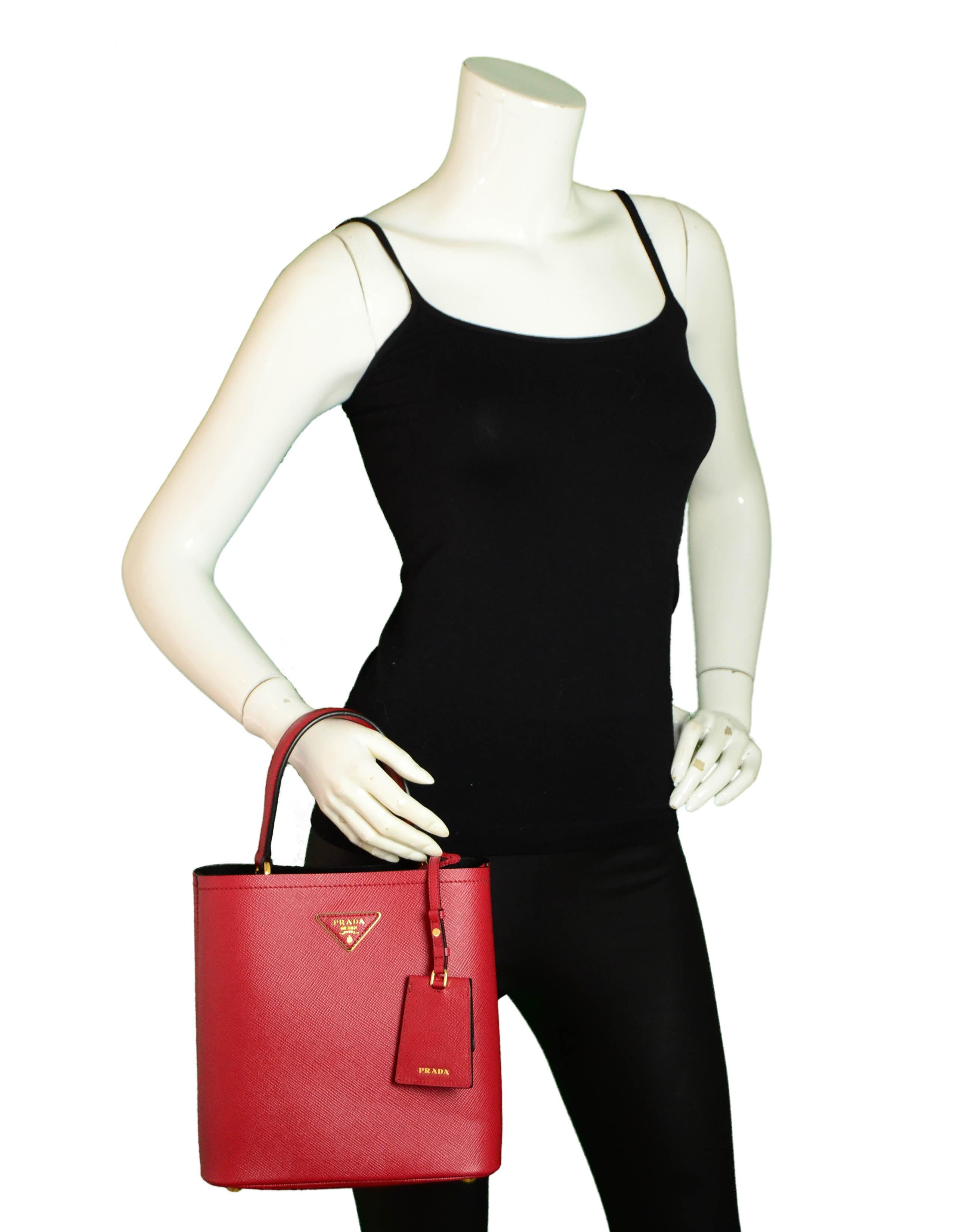 Prada saffiano double bucket bag top