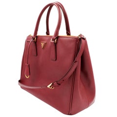 Prada 1BA274 Galleria Cherry Saffiano Leather Women's Convertible Tote Bag