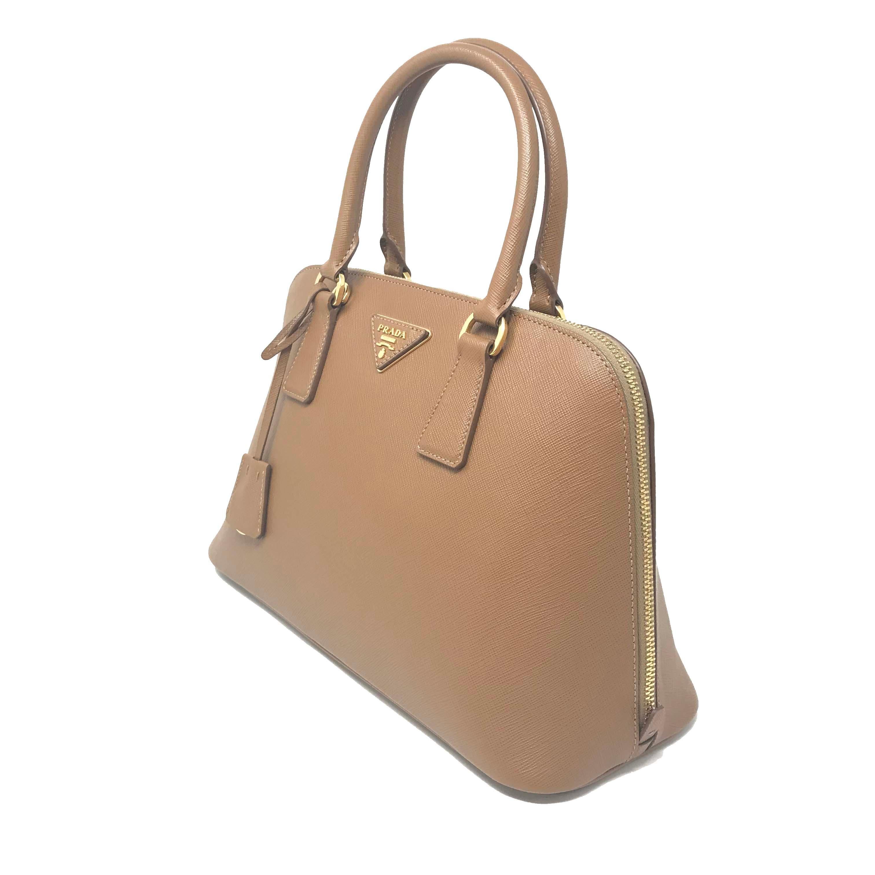prada saffiano caramel