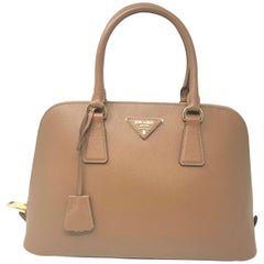 Prada 1BA837 Saffiano Leather Caramel Promenade Ladies Top-handle Bag