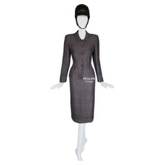 Prada 2000 Skirt Suit Elegant Wool Jacket Skirt