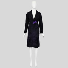 Prada 2000 Violett Astrachan Karakul Lammfell Ensemble