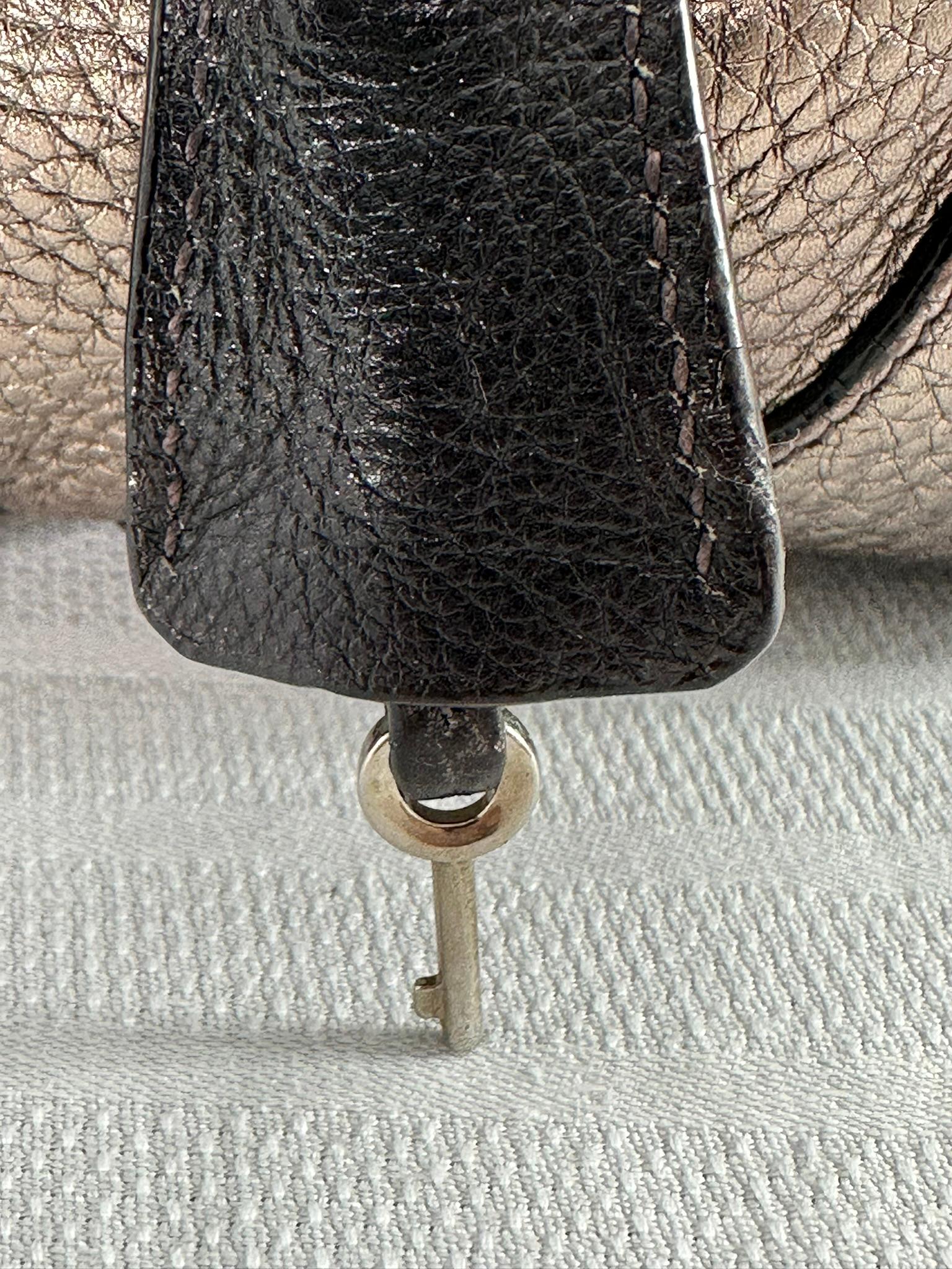 Prada 2000 VITELLO DAINO ANTIK FRAME Doctors BAG Argento Marrone Pelle Metallizzata in vendita 11