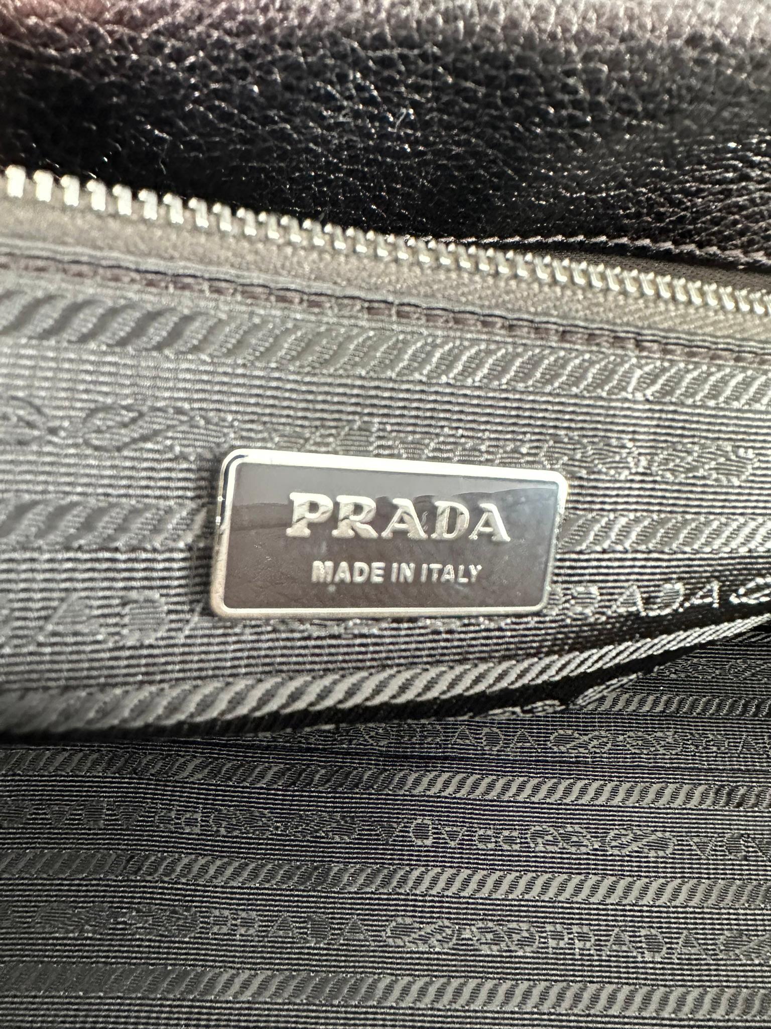 Prada 2000 VITELLO DAINO ANTIK FRAME Doctors BAG Argento Marrone Pelle Metallizzata in vendita 13