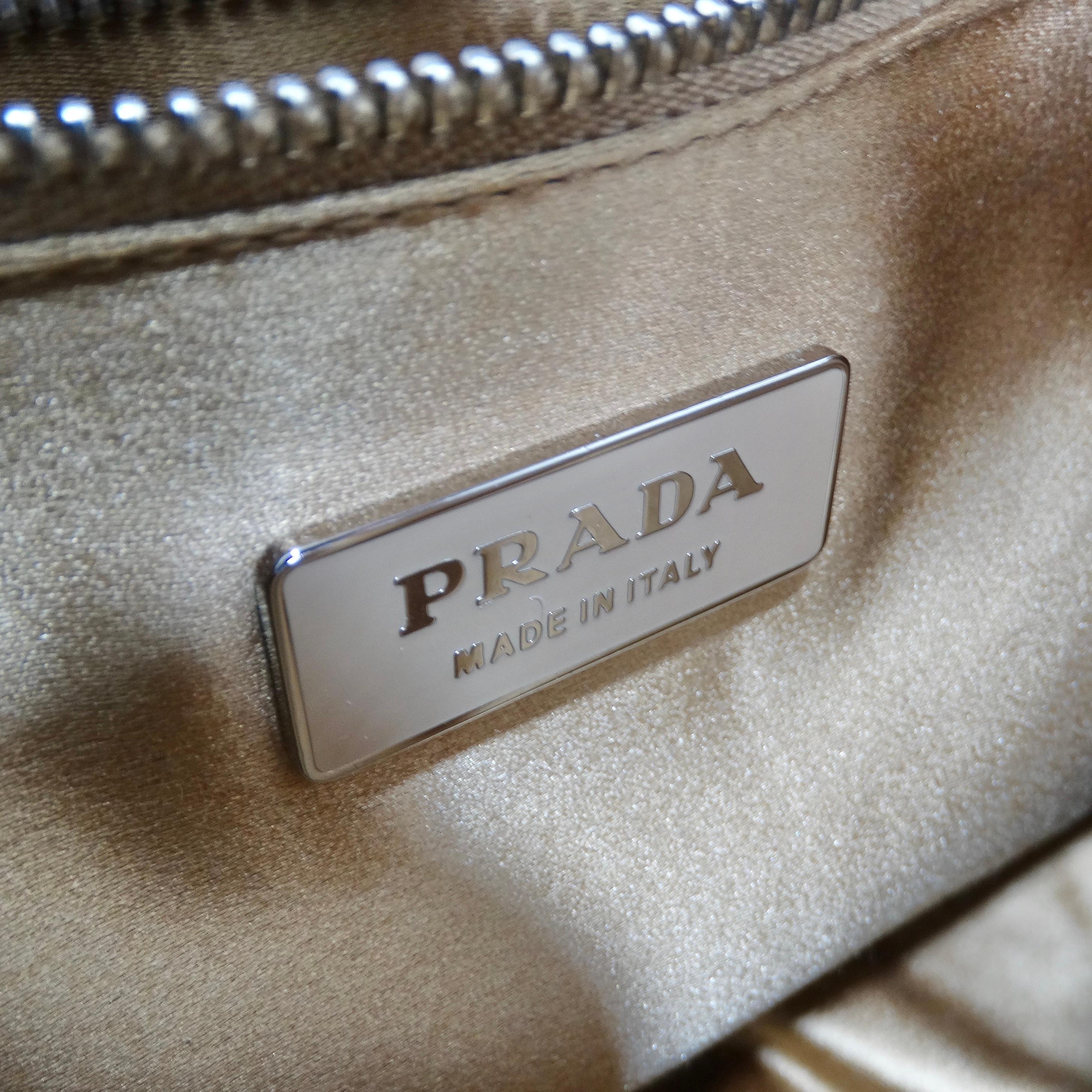 Prada 2000s Camel Leather Top Handle Bag For Sale 5