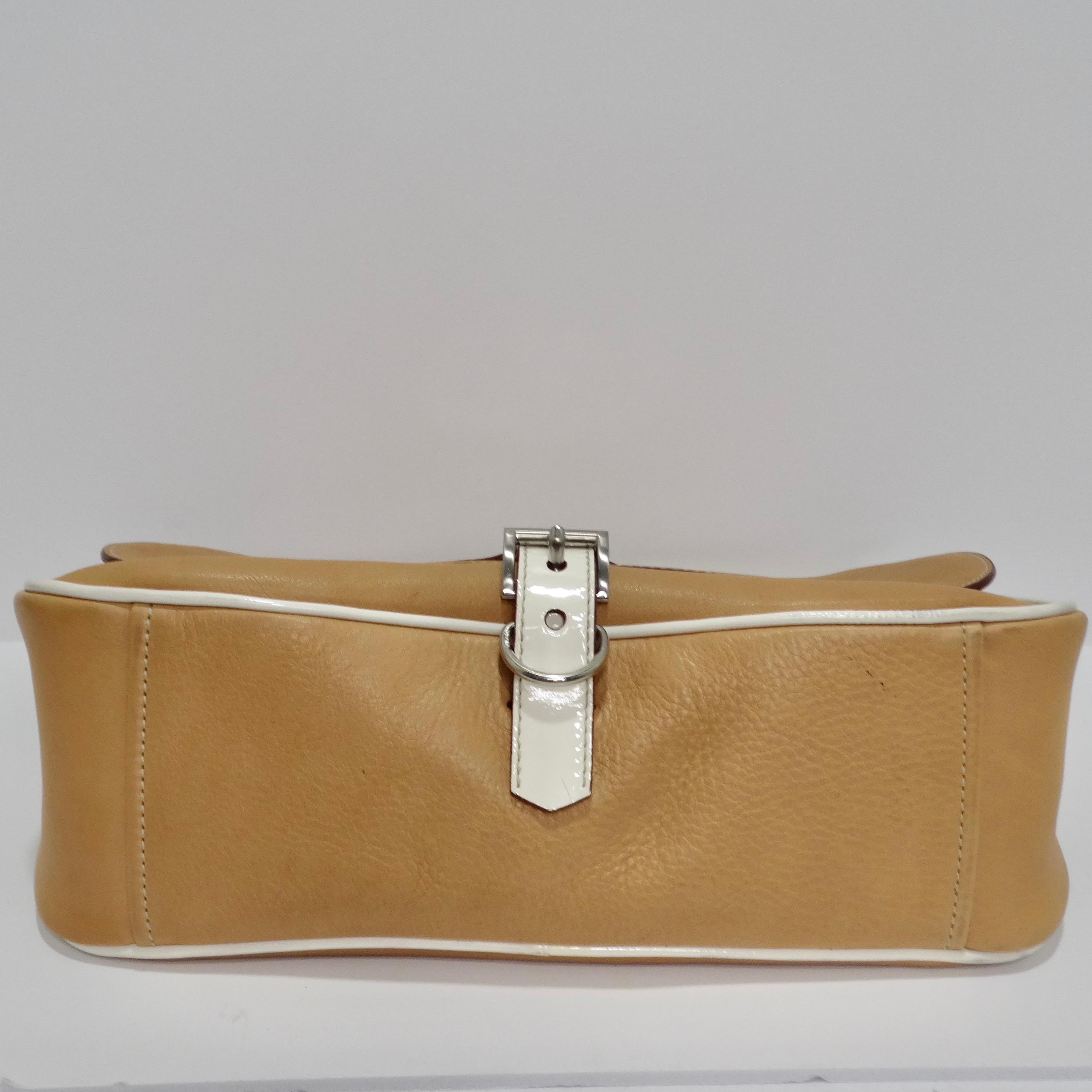 Prada 2000s Camel Leather Top Handle Bag For Sale 2