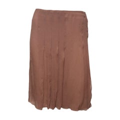 Prada 2000s Dusty Rose Panelled Crinkle Midi Skirt