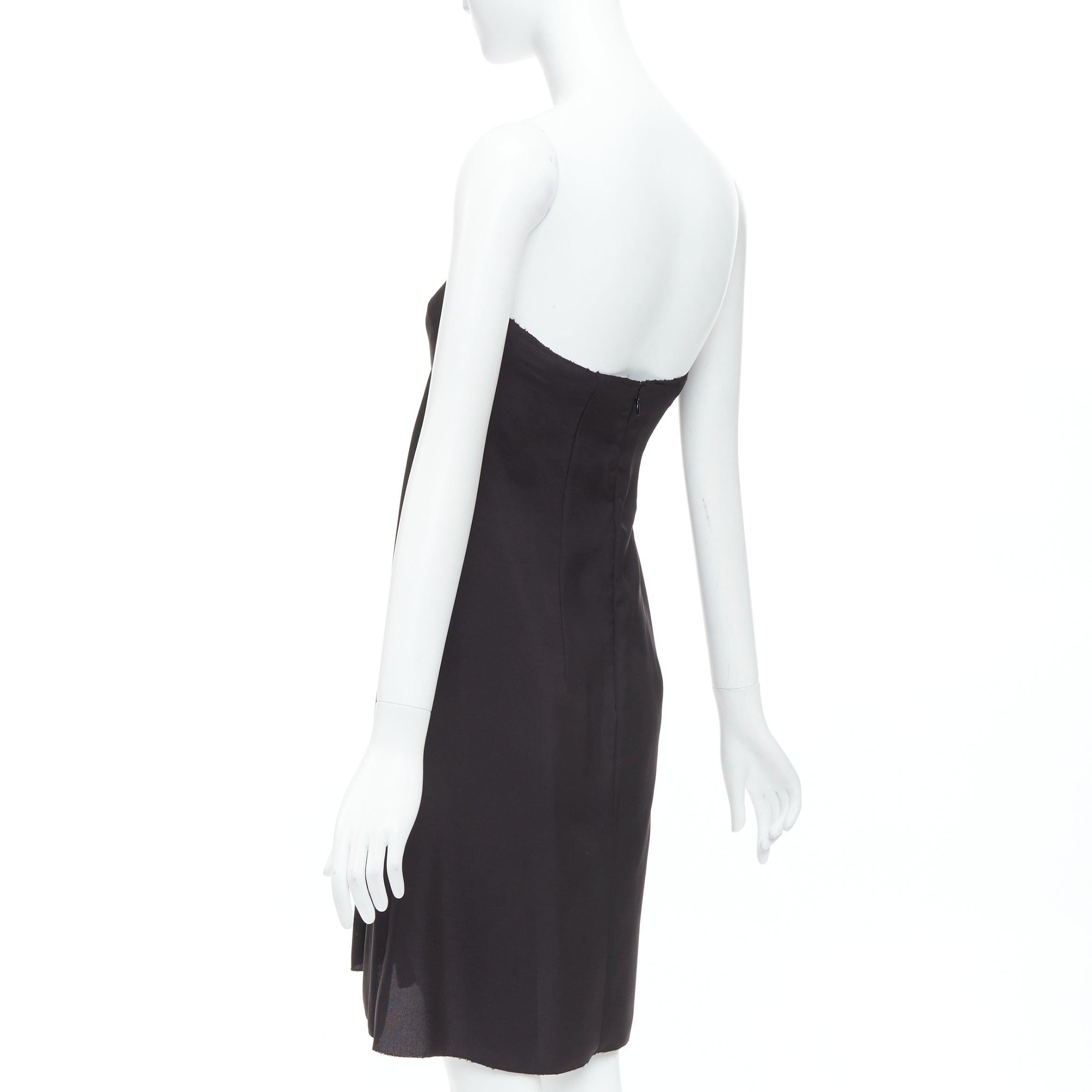 PRADA 2006 - Robe bustier corsetée noire à plis sur le devant IT38 XS en vente 1