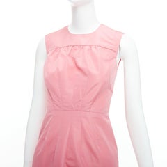 PRADA 2007 robe à plis en soie mélangée tafetta rose IT38 XS