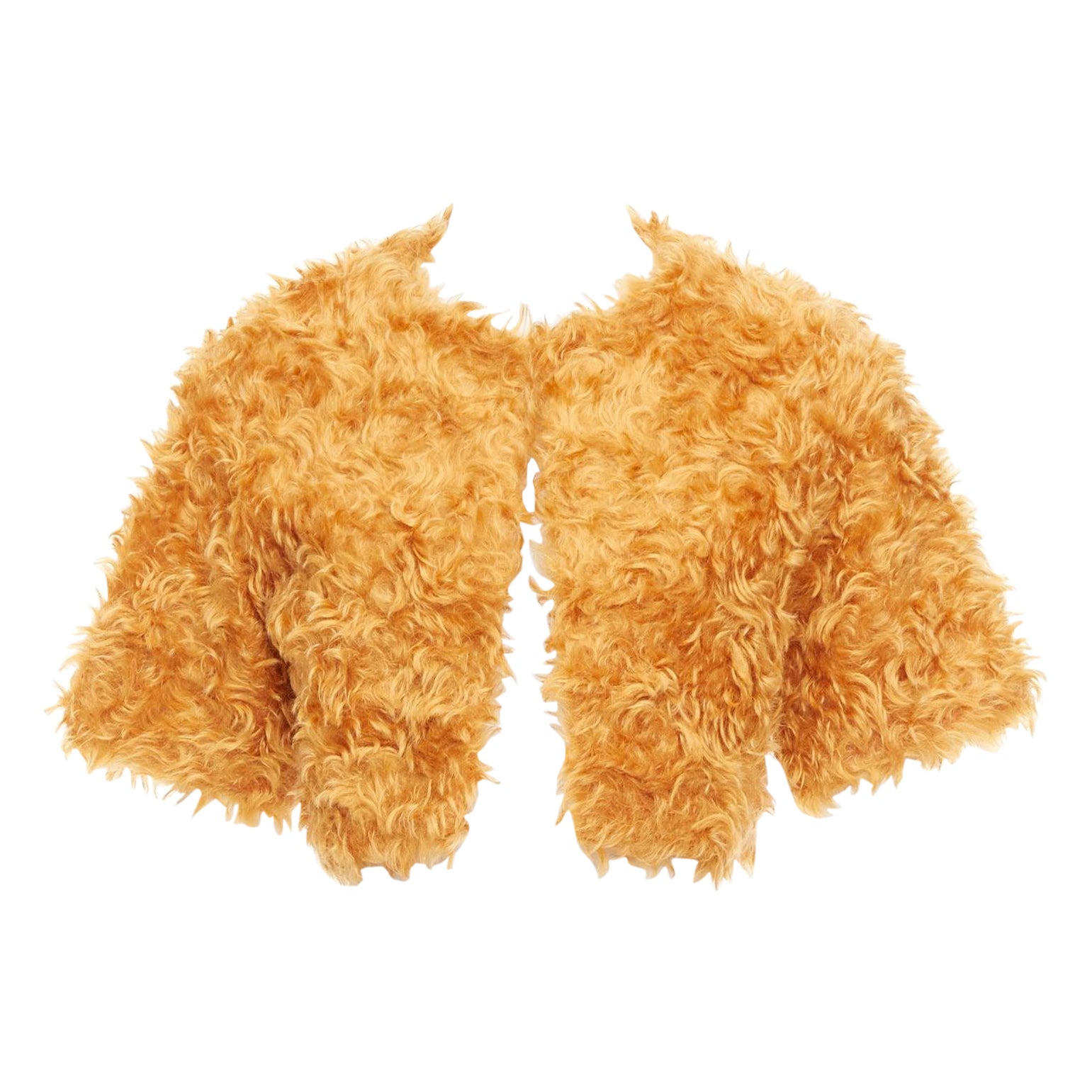 PRADA 2007 Runway orange mohair cotton furry cropped jacket IT38 XS