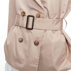 PRADA 2007 silk blend panelled double breasted belted trench jacket IT38 XS