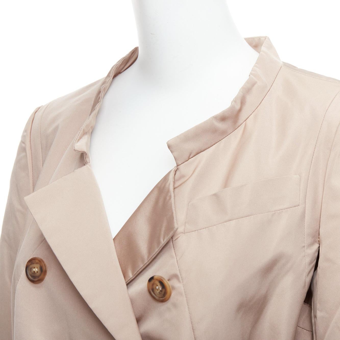Prada 2007 in misto seta, giacca trench doppiopetto con cintura IT38 XS in vendita 2