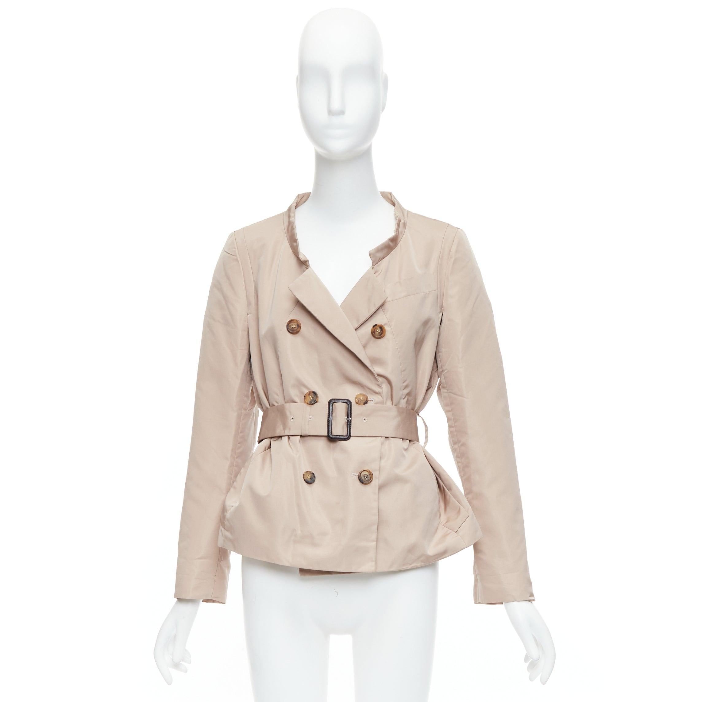 Prada 2007 in misto seta, giacca trench doppiopetto con cintura IT38 XS in vendita 4