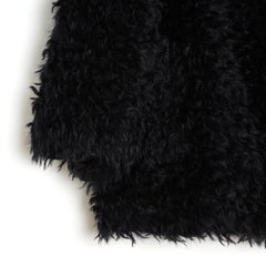 Prada 2007 Veste FR36 Giacca corta in pelliccia sintetica nera UK8 US6