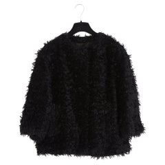 Prada 2007 Veste FR36 Chaqueta corta de piel sintética negra UK8 US6