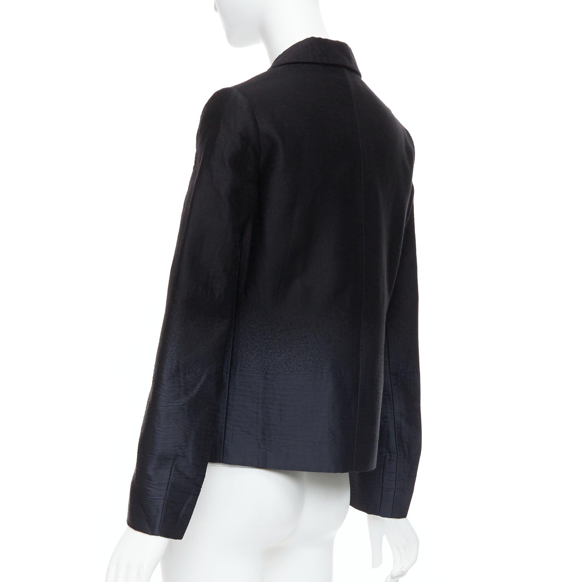 PRADA 2007 Vintage black wool degrade fabric blazer jacket IT38 XS For Sale 1