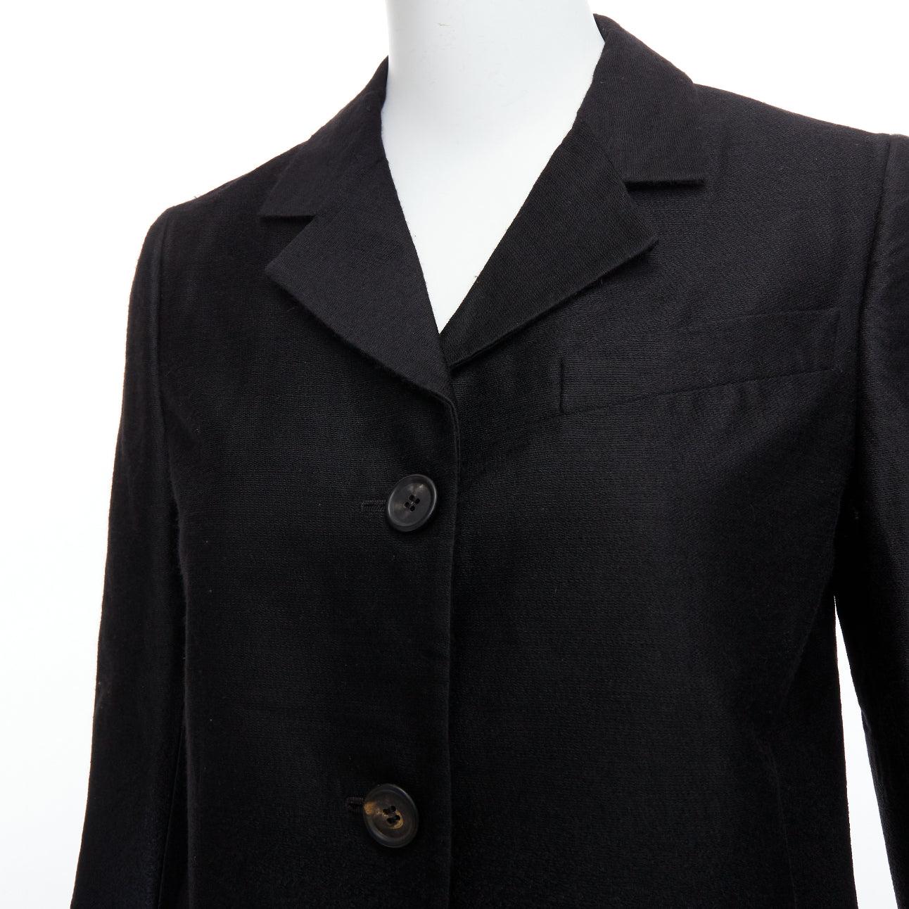 PRADA 2007 Vintage black wool degrade fabric blazer jacket IT38 XS For Sale 2