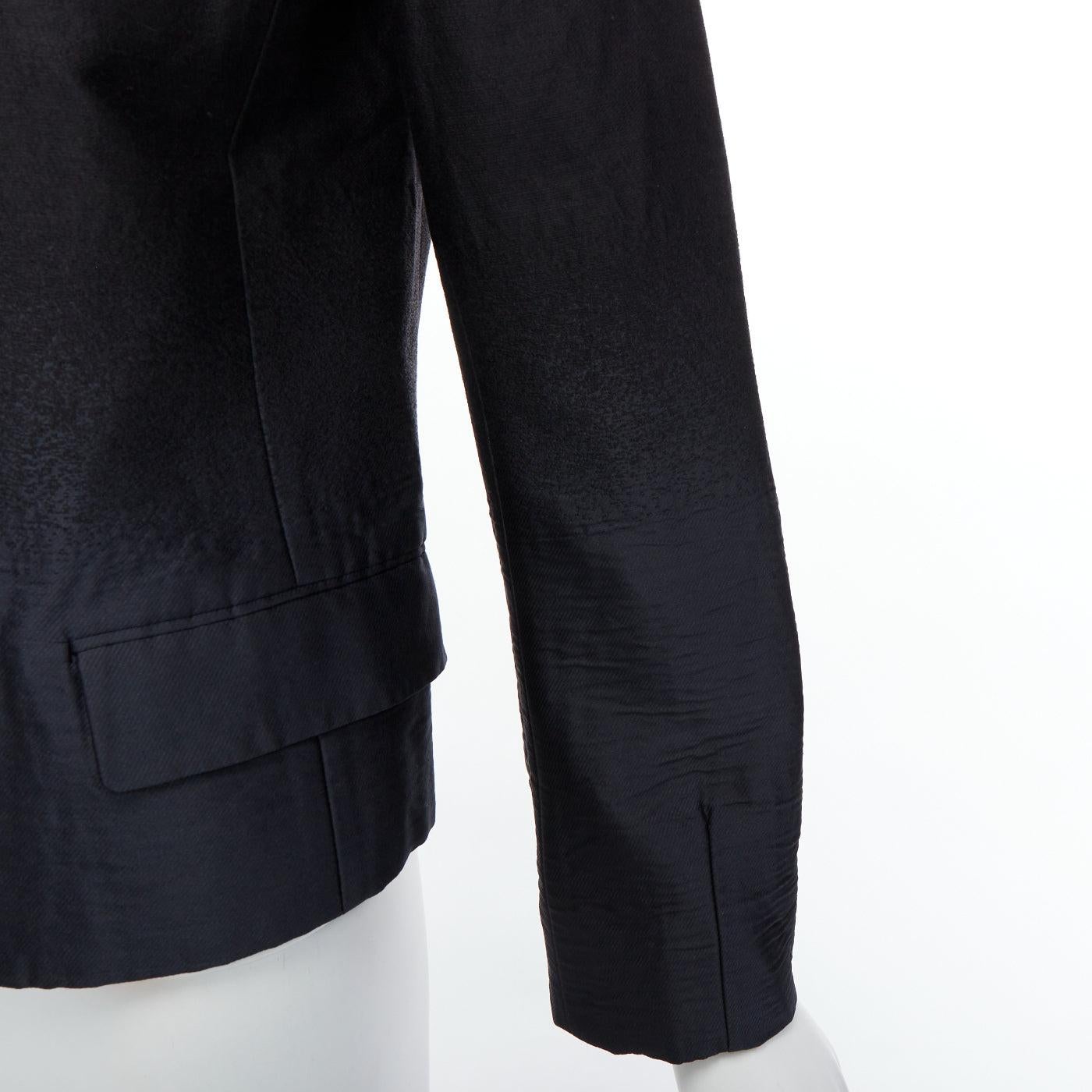 PRADA 2007 Vintage black wool degrade fabric blazer jacket IT38 XS For Sale 3