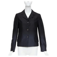 PRADA 2007 Vintage black wool degrade fabric blazer jacket IT38 XS