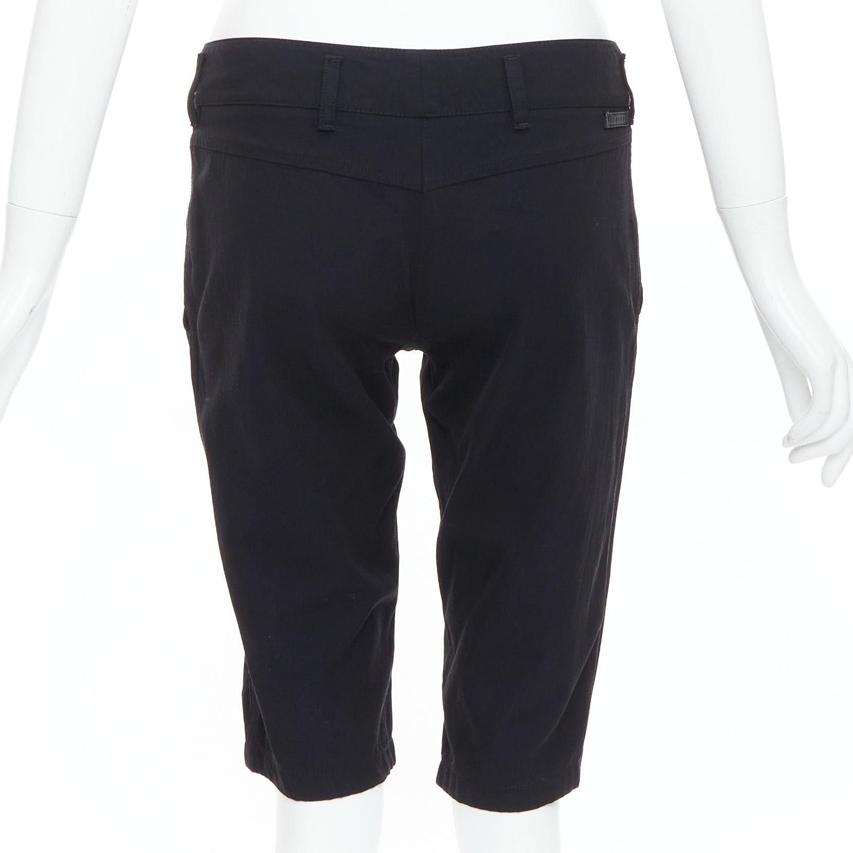 Women's PRADA 2007 Vintage Linea Rossa black logo cropped shorts IT40 S For Sale