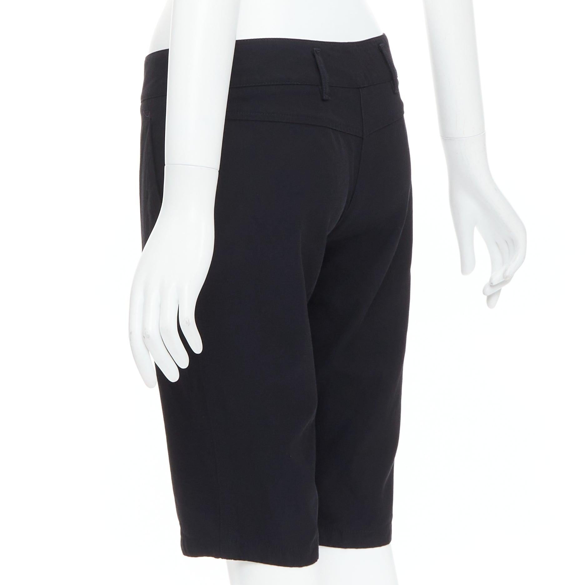 PRADA 2007 Vintage Linea Rossa black logo cropped shorts IT40 S For Sale 1