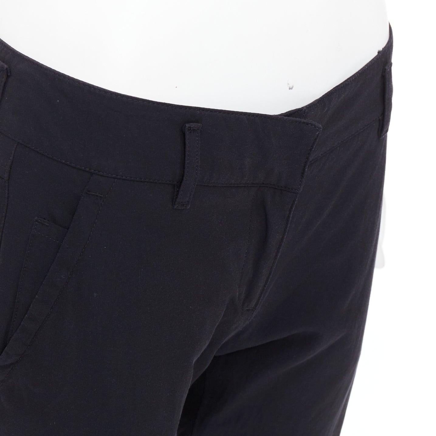 PRADA 2007 Vintage Linea Rossa black logo cropped shorts IT40 S For Sale 2