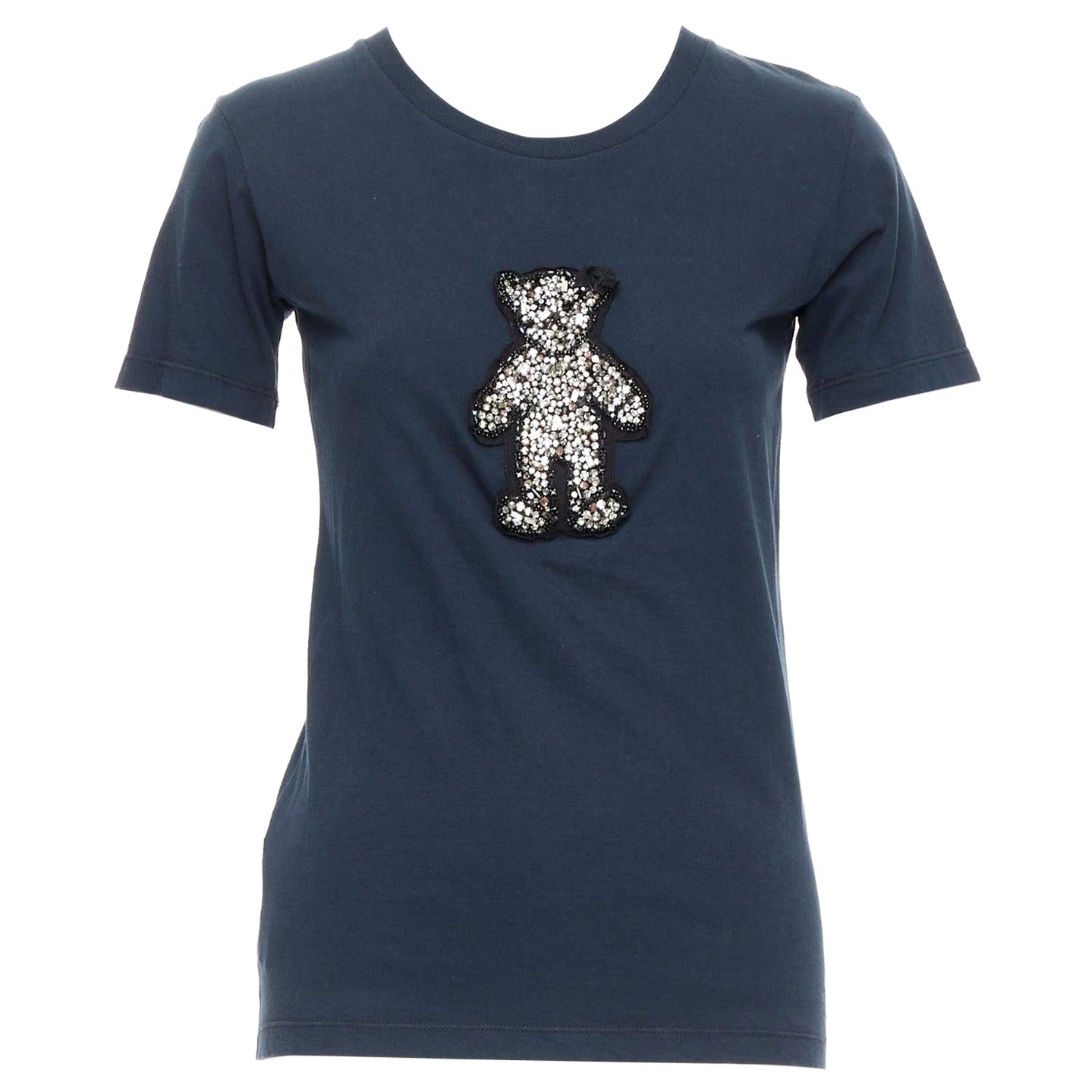 PRADA 2008 camiseta de osito negra con adornos de cristal S en venta