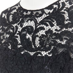 PRADA 2008 black floral lace lined sleeveless cocktail dress IT38