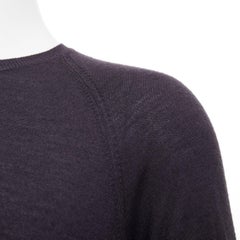 PRADA 2008 dark charcoal grey sheer wool silk blend long sleeve sweater IT46 S