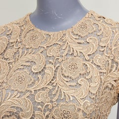 PRADA 2008 Vintage metallic 3D guipure lace cap sleeve cocktail dress IT38 XS