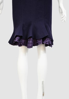 Prada 2008 Wool Dress with Ruffled Back Hem