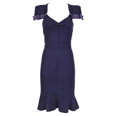 Prada 2008 Wool Dress with Ruffled Back Hem