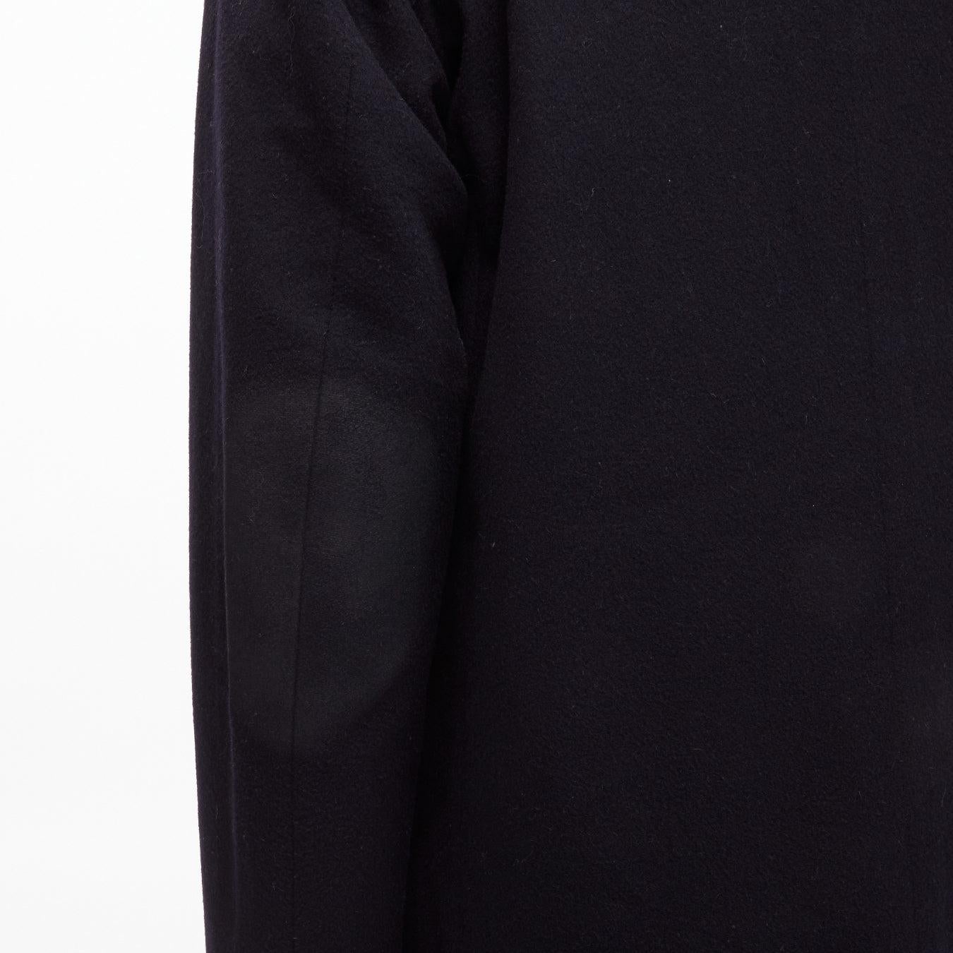 PRADA 2009 100% virgin wool black minimalist coated sleeve coat IT48 M
Reference: YNWG/A00184
Brand: Prada
Designer: Miuccia Prada
Collection: 2009
Material: Virgin Wool
Color: Black
Pattern: Solid
Closure: Zip
Lining: Black Fabric
Extra Details: