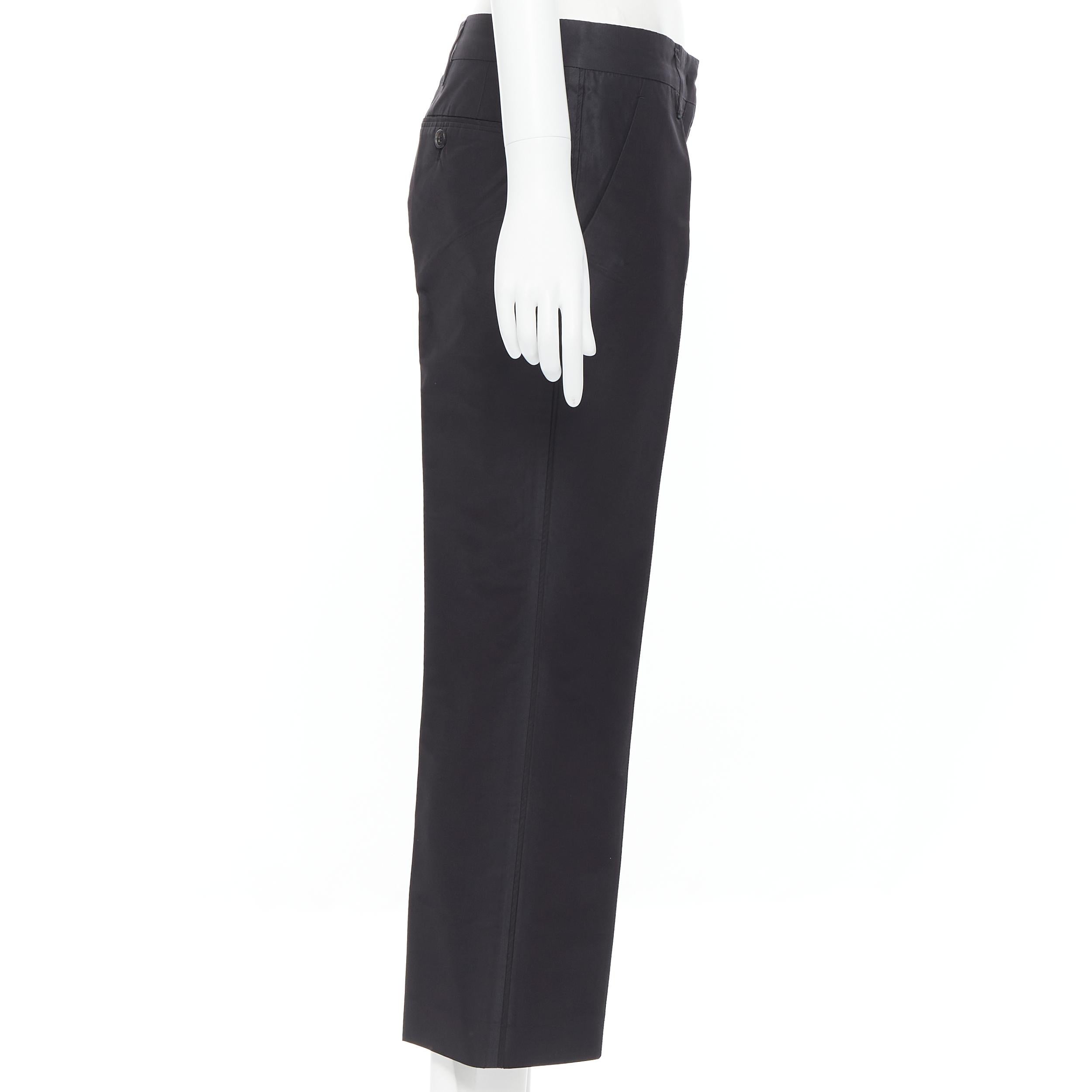 Women's PRADA 2009 black silk polyester pleat front 4-pocket trousers pants IT40