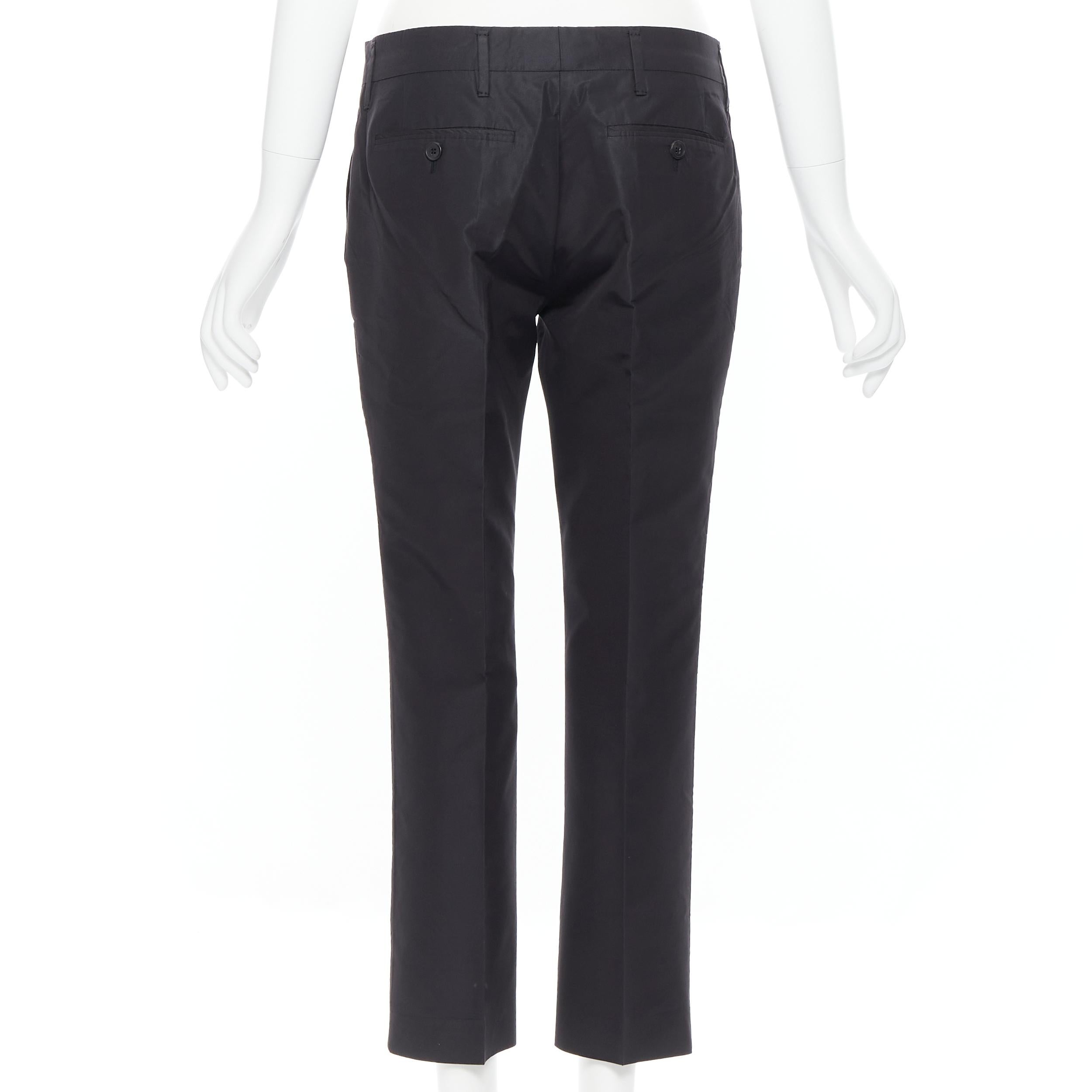 PRADA 2009 black silk polyester pleat front 4-pocket trousers pants IT40 1